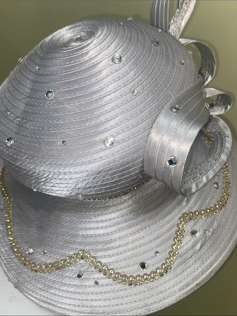 Beautiful Silver Dress Hat / Church Hat by Lisa Rene’